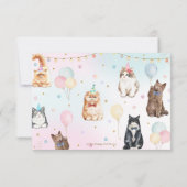 Carte De Remerciements Ballons de chats pawty adorables (Dos)