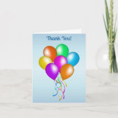 Carte De Remerciements Ballons de couleurs vives avec rubans (Devant)