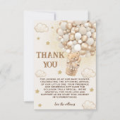 Carte De Remerciements Ballons d'or beige à air chaud (Devant)