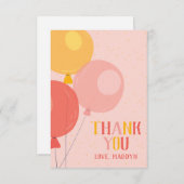 Carte De Remerciements Ballons mignons (Devant / Derrière)