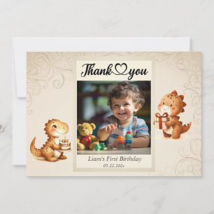 Carte De Remerciements Ballons Ourson Enfants Photo Anniversaire