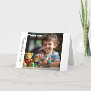 Carte De Remerciements Ballons Ourson Enfants Photo Anniversaire