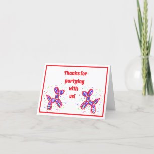 Carte De Remerciements Balloon Dogs Party