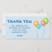 Carte De Remerciements Balloons Colorés Anniversaire Enfants (Devant)