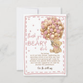 Carte De Remerciements Ballotte d'ours moderne Bearly Wait Baby shower ro (Devant)