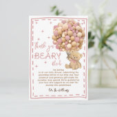 Carte De Remerciements Ballotte d'ours moderne Bearly Wait Baby shower ro (Debout devant)