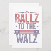 Carte De Remerciements Ballz à l'élection Walz Harris Waltz 2024 (Devant / Derrière)