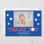 Carte De Remerciements Bals de baseball mignons Photo Anniversaire (Devant)
