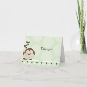 Carte De Remerciements Bambino Monkey Green