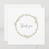 Carte De Remerciements Bamboo Boho Botanical Leaf Soft Elegant Vert (Devant / Derrière)