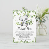 Carte De Remerciements Bambou de l'ourson Panda mignon pour Baby Shower (Debout devant)