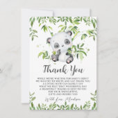 Carte De Remerciements Bambou de l'ourson Panda mignon pour Baby Shower (Devant)