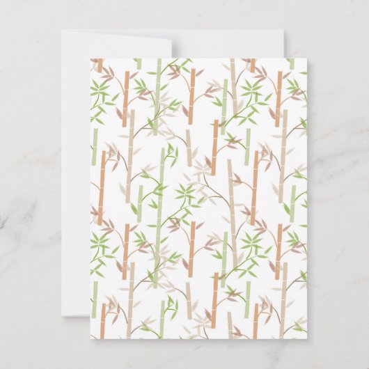 Carte De Remerciements Bambou Foliage Oriental Feuilles de verdure (Dos)