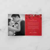 Carte De Remerciements Bambou rouge et turquoise Feuille Mariage chinois (Intérieur)