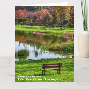 Carte De Remerciements Banc de jardin donnant sur lac/étang