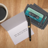 Carte De Remerciements Bande Bleue Retro Fête d'anniversaire