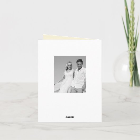 Carte De Remerciements Bande de saint Jacques Script romantique 3 Mariage (Dos)