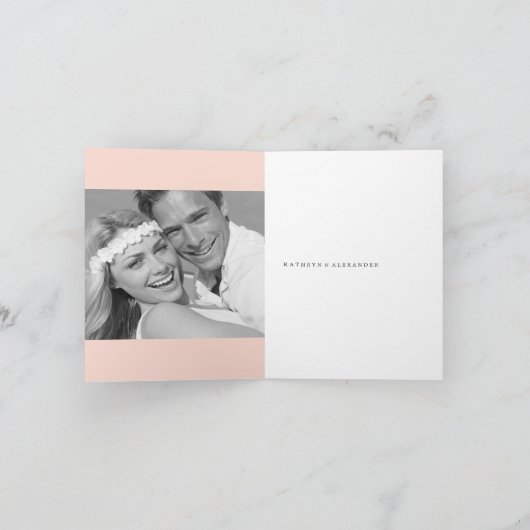 Carte De Remerciements Bande de saint Jacques Script romantique 3 Mariage (Intérieur)