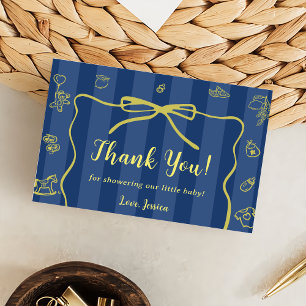 Carte De Remerciements Bandes Bleues Thème Italien Ciao Baby
