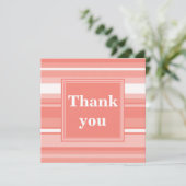 Carte De Remerciements Bandes de corail monogramme (Debout devant)