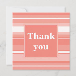 Carte De Remerciements Bandes de corail monogramme