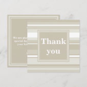Carte De Remerciements Bandes de grès monogramme (Devant / Derrière)
