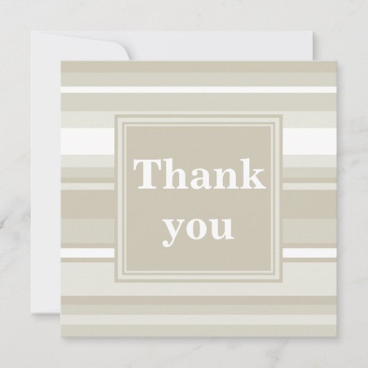 Carte De Remerciements Bandes de grès monogramme (Devant)