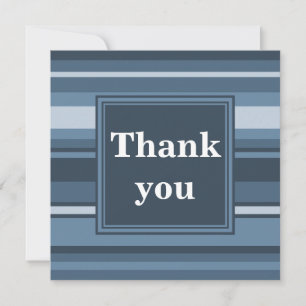 Carte De Remerciements Bandes gris monogramme