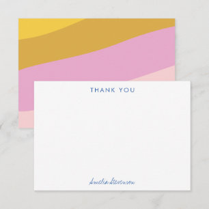 Carte De Remerciements Bandes jaunes roses bleues colorées personnalisées