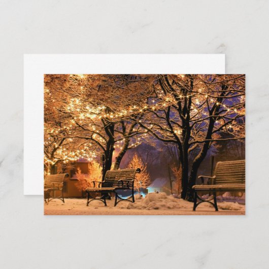 Carte De Remerciements Banquettes de parc de Noël (Devant / Derrière)