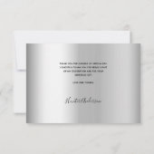 Carte De Remerciements Baptême argent script photo garçon (Dos)