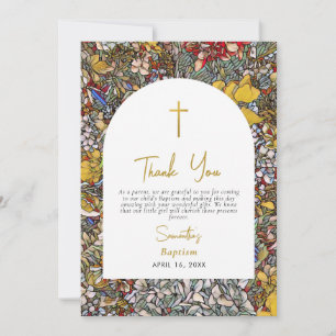Carte De Remerciements Baptême au Christ Orthodoxe Grec en Verre Coloré