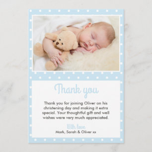 Carte De Remerciements Baptême/Carte de remerciements des garçons
