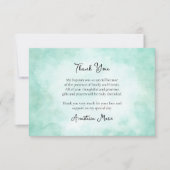 Carte De Remerciements Baptême chrétien orthodoxe de la mousse d'océan (Devant)