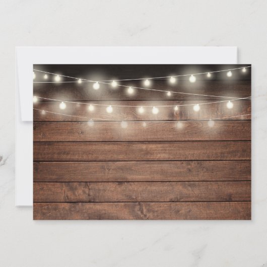Carte De Remerciements Baptême Christening Rustic String Lights Photo (Dos)