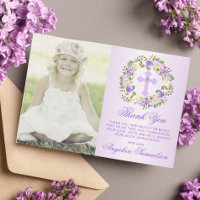 Baptême Communion Confirmation Girl Purple PHOTO