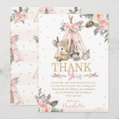 Carte De Remerciements Baptême d'anniversaire de la tribu des Boho (Devant / Derrière)