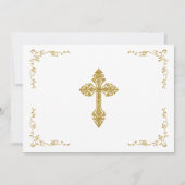 Carte De Remerciements Baptême De Bébé Bébé Bleu Et Or Élégant (Dos)