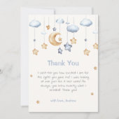 Carte De Remerciements Baptême de bébé Twinkle Twinkle élégant bleu