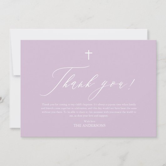 Carte de remerciements Baptême de fille de Croix B (Devant)