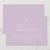 Carte de remerciements Baptême de fille de Croix B (Devant / Derrière)