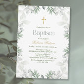 Carte De Remerciements Baptême de fleurs vertes