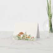 Carte De Remerciements Baptême de mariage verdure champêtre à champignons (Dos)