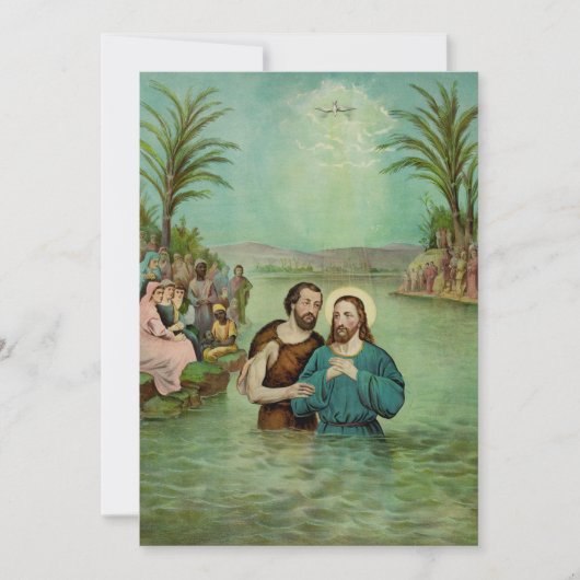 Carte De Remerciements Baptême du Christ (Devant)