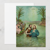 Carte De Remerciements Baptême du Christ (Devant / Derrière)