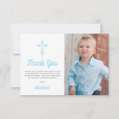 Carte De Remerciements Baptême du garçon religieux (Devant)