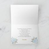 Carte De Remerciements Baptême floral blanc espagnol (Intérieur)