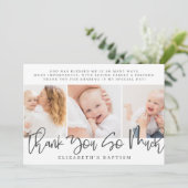 Carte De Remerciements Baptême Moderne Simple Chic Photo (Debout devant)