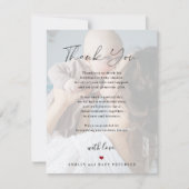 Carte De Remerciements Baptême moderne simple script photo (Devant)