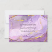 Carte De Remerciements Baptême orthodoxe de marbre doré violet Lilac (Devant)